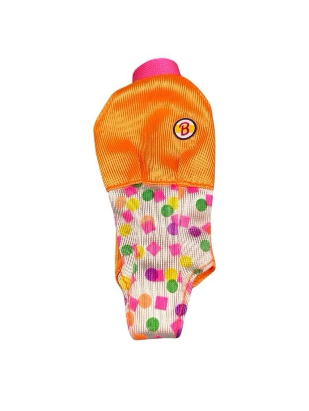 Vintage Barbie Swimsuit | Genuine Mattel 90s Orange Polka Dot - Picture 5 of 6